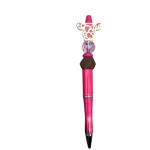 🐮 Pink Cow Beaded Pen